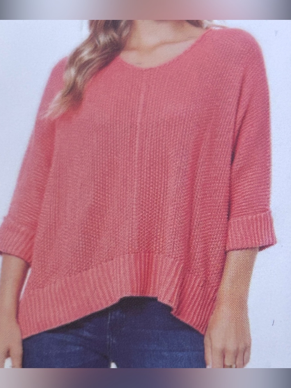 Women’s Relaxed John Paul Richard Knit Sweater - Coral Pink size XXL